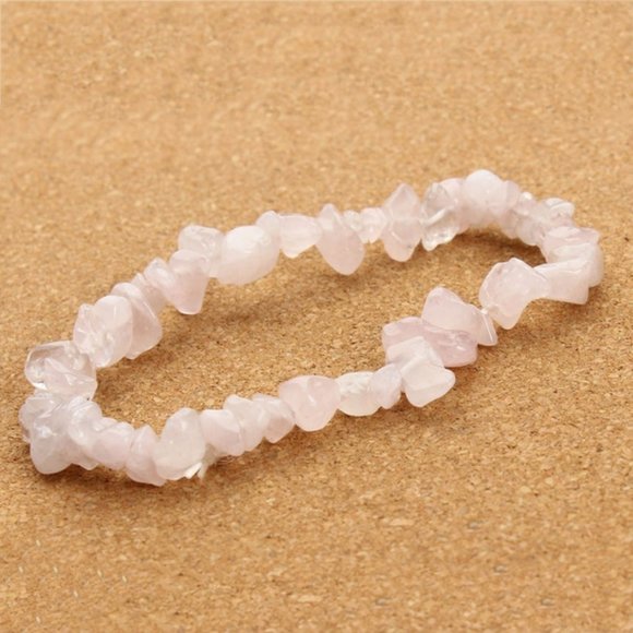 Natural Chip Stone Bracelet Rose Quartz - Picture 5 of 6